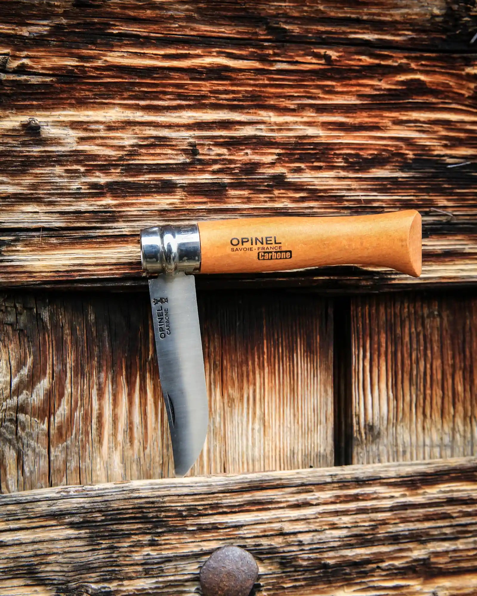 Couteau acier au carbone Opinel N°08 Carbone à personnaliser - 2