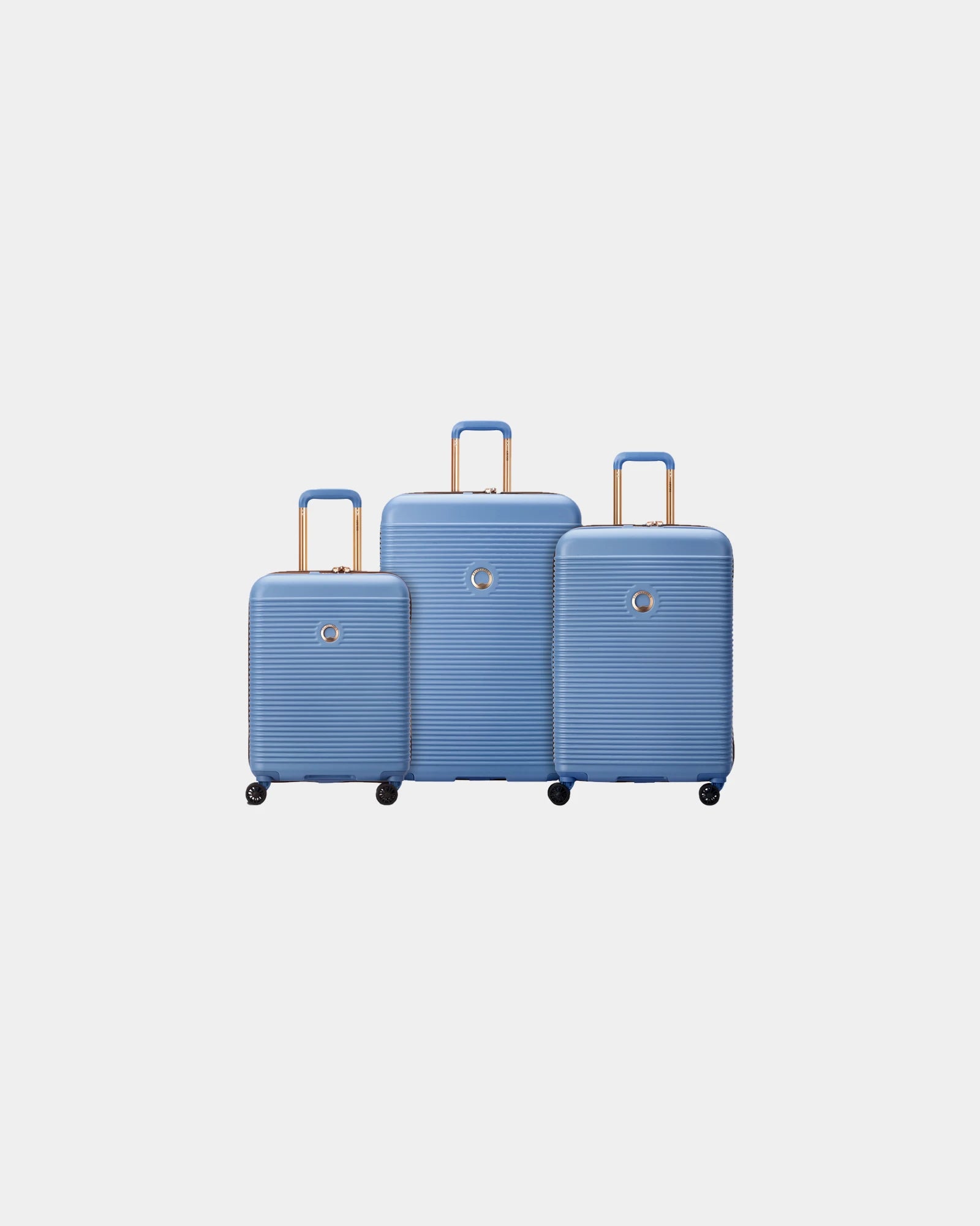 Set de 3 valises Delsey 76cm 66cm 55cm à personnaliser - Bleu Ciel