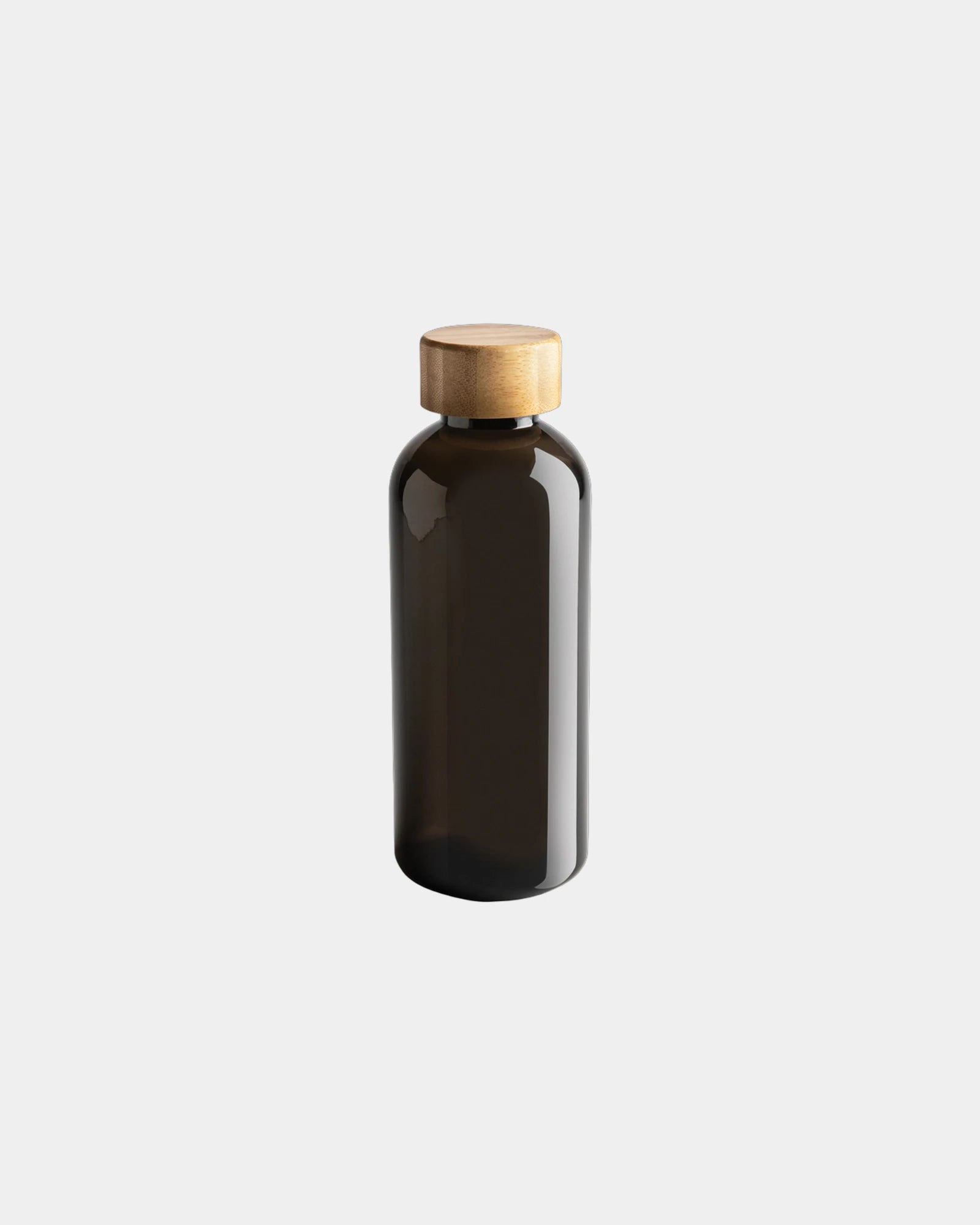 Bouteille rPET 600ml avec couvercle en bambou à personnaliser - Noir