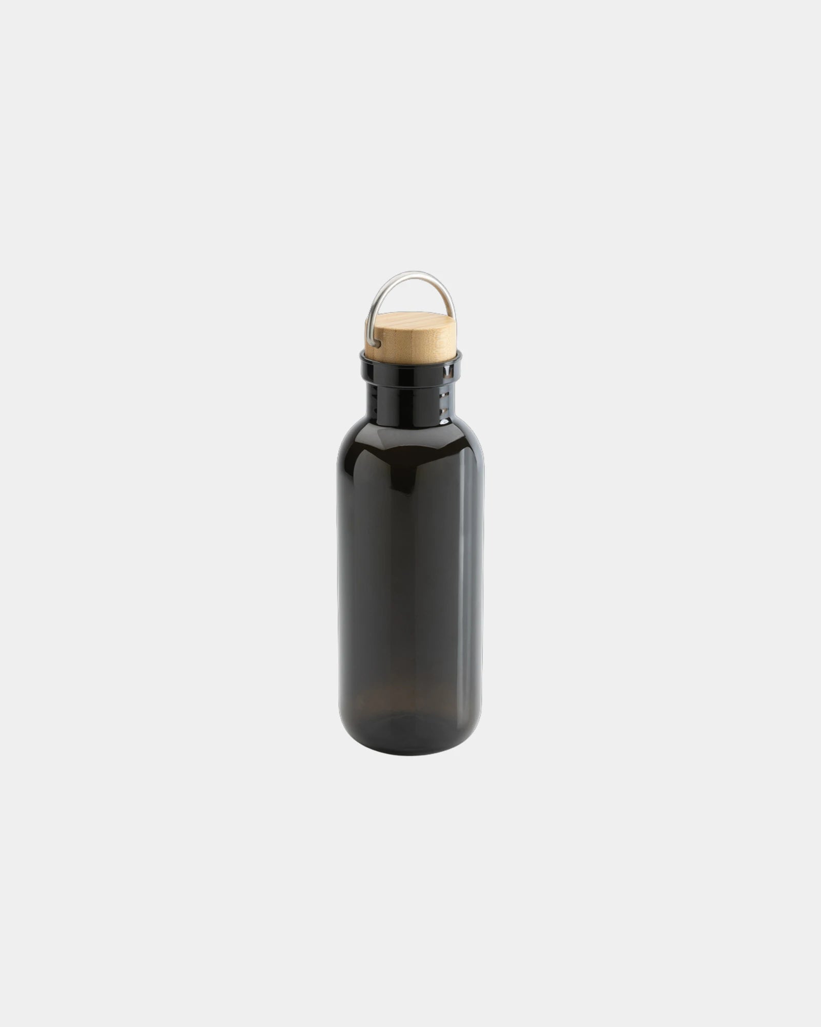 Bouteille rPET 680ml avec couvercle en bambou à personnaliser - Noir