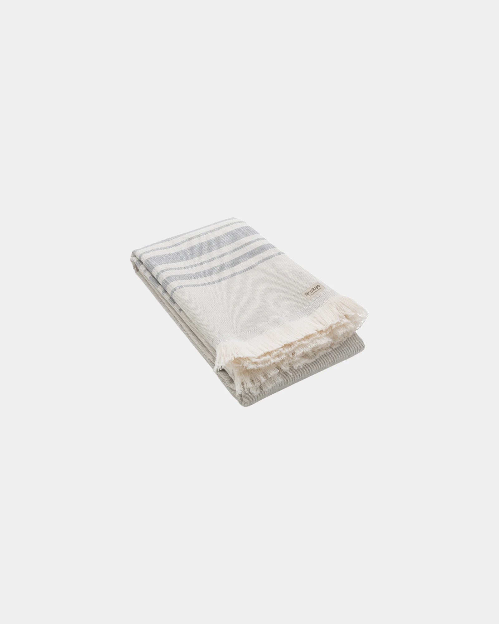 Serviette coton recyclé 100x180 cm à personnaliser - Gris