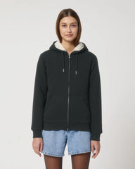 Sweat zippé à capuche doublé en sherpa à personnaliser