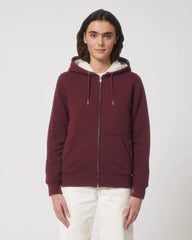 Sweat zippé à capuche doublé en sherpa à personnaliser