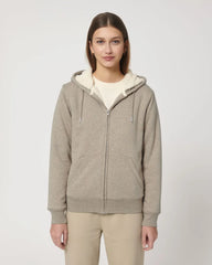 Sweat zippé à capuche doublé en sherpa à personnaliser