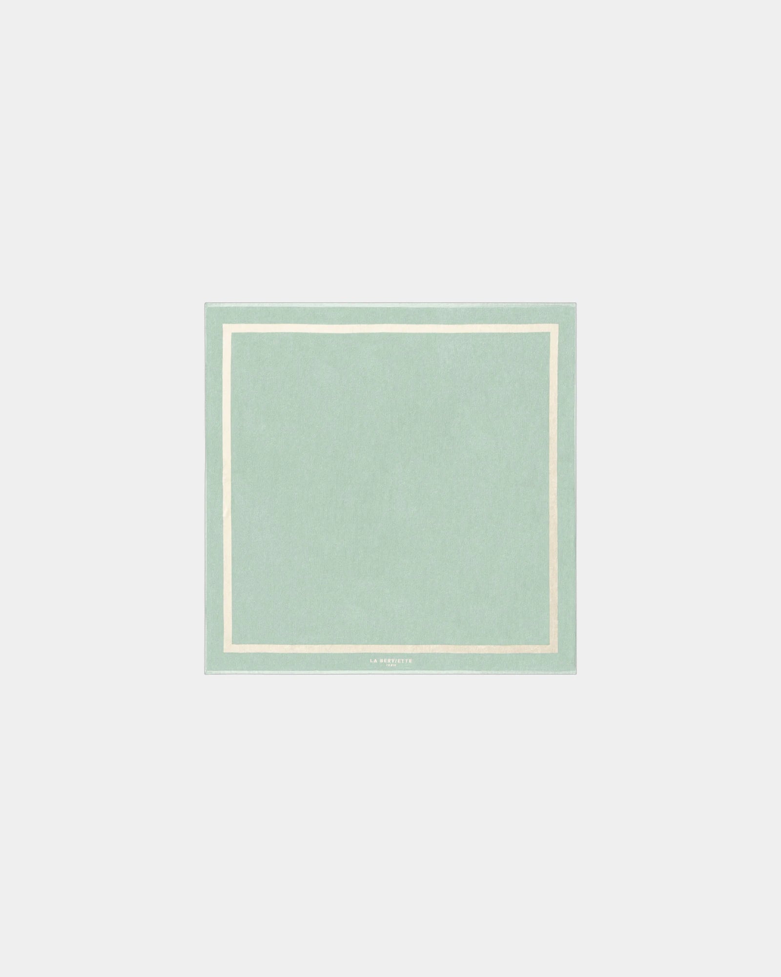 Serviette de plage XXL coton longues fibres La Serviette Paris à personnaliser - Vert D'Eau / Crème