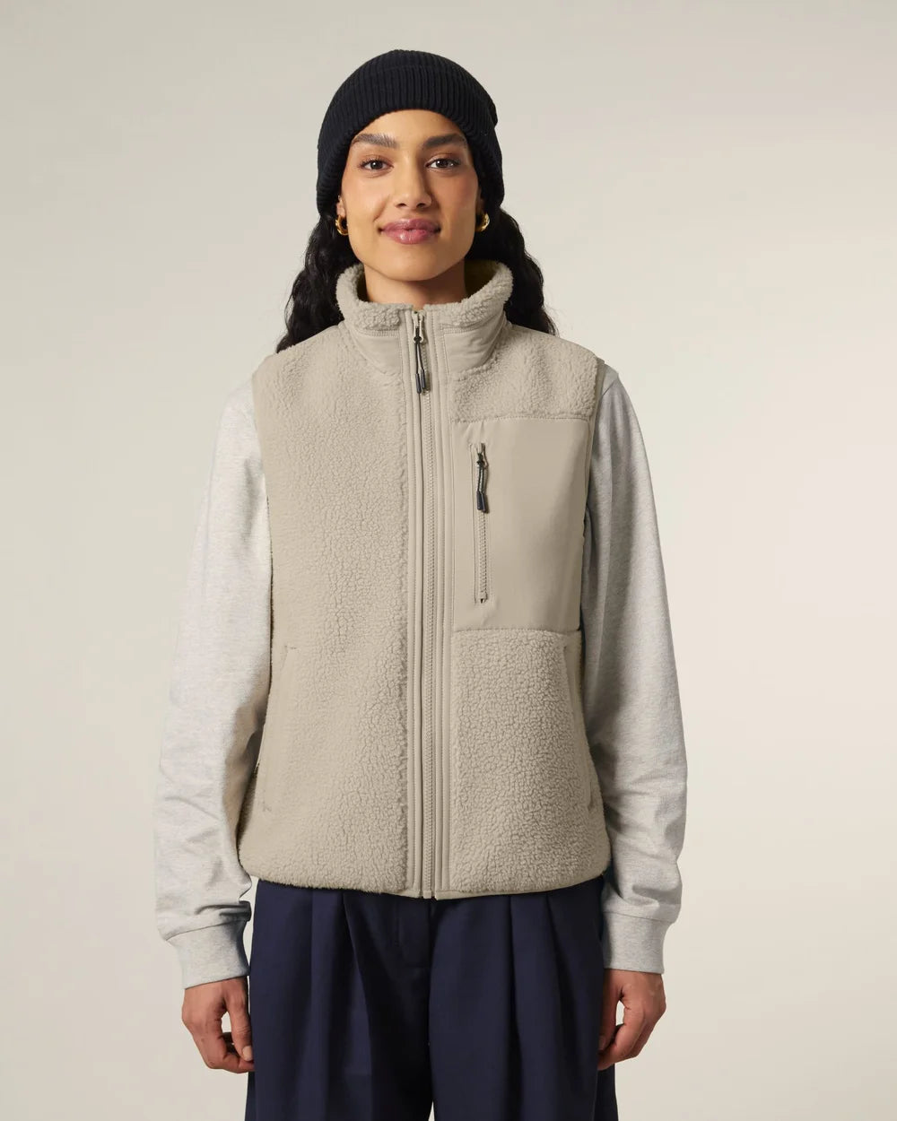 Veste sherpa sans manches unisexe à personnaliser