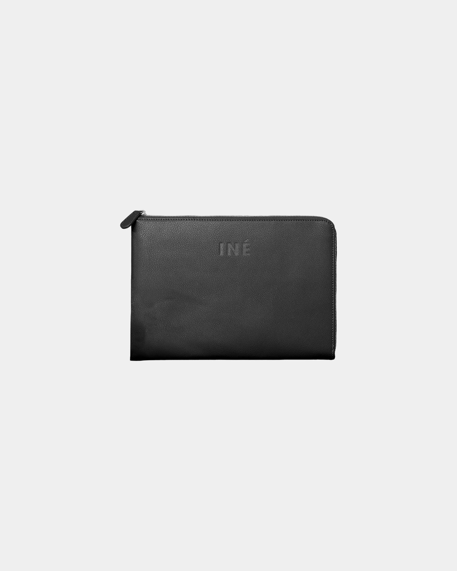 Pochette cuir recyclé INE 14/15" à personnaliser - Noir