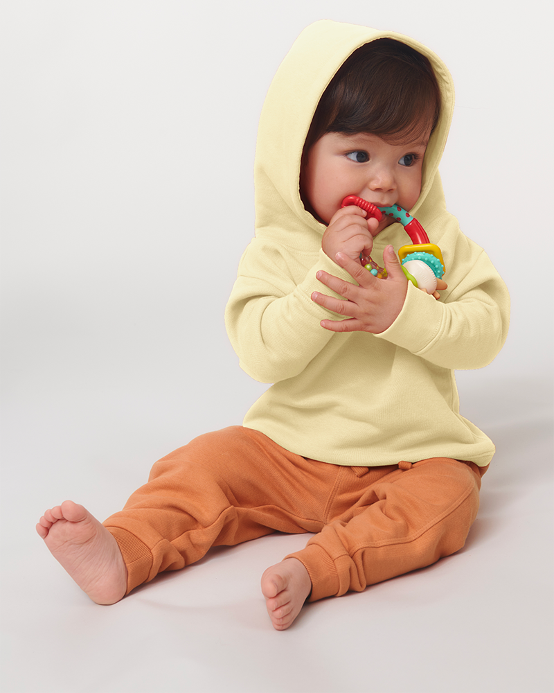Sweat-shirt avec capuche pour bébé jaune