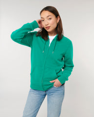 Sweat zippé unisexe personnalisable en coton bio