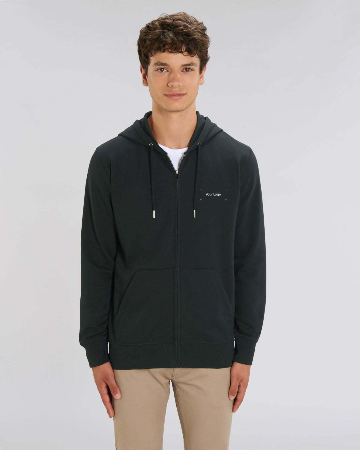 Sweat zippé unisexe personnalisable en coton bio